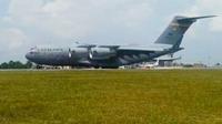 Pesawat United States Air Force (USAF) yang mendarat di Lanud Roesmin Nurjadin Pekanbaru untuk latihan tempur Indonesia-Amerika. (Liputan6.com/Istimewa)