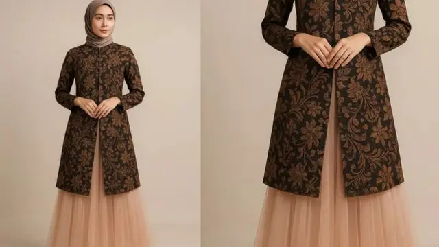 rekomendasi padu padan bawahan untuk tunik batik belah panjang