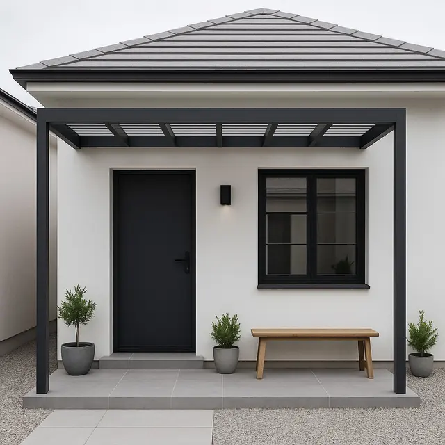 Model Teras Rumah Type 36 yang Bikin Betah Nongkrong Sore (Image by ChatGPT)