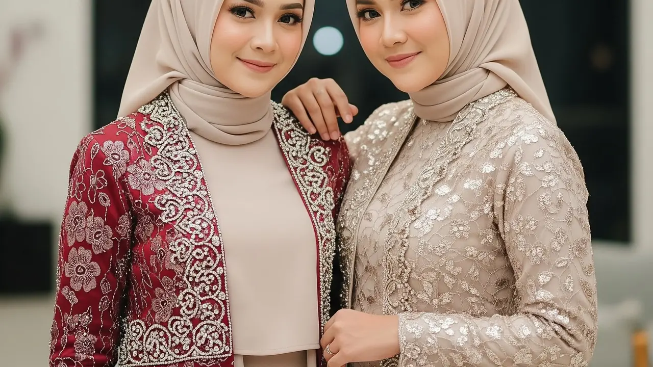 Model Brokat Mutiara Kombinasi Gamis Syar’i 2025