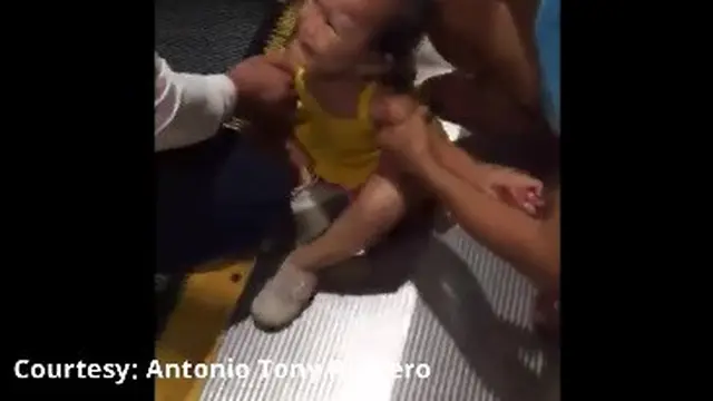 Bocah terjepit eskalator (foto: Facebook Antonio Romero)
