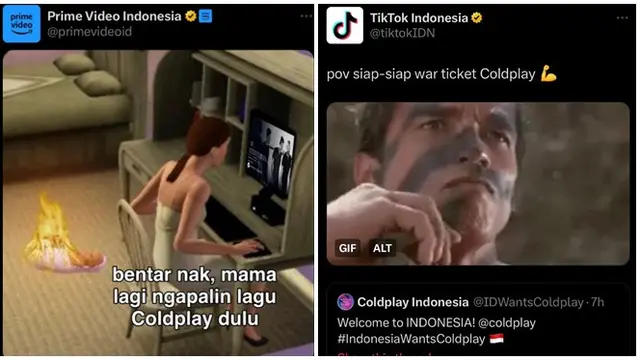 6 Meme Nonton Konser Coldplay dari Akun Terverifikasi Ini Kocak, Ikut Heboh