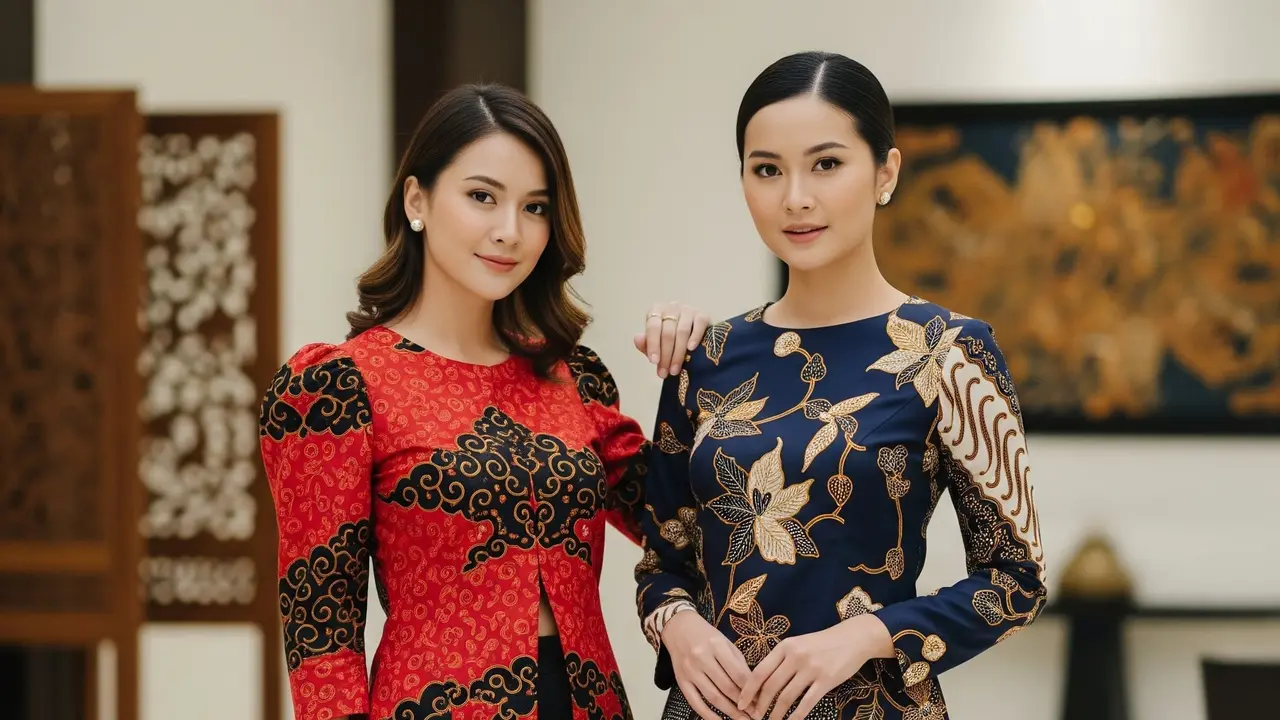 Tunik Batik Semi-Formal Belahan Panjang