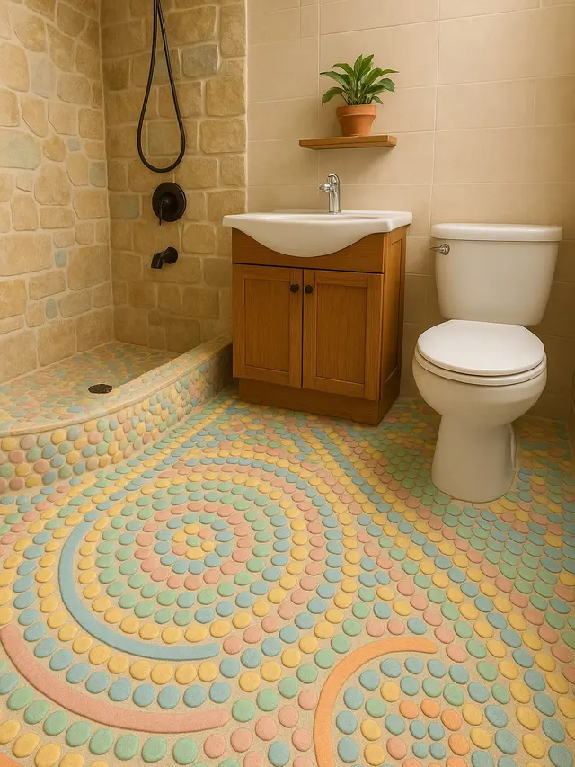 Inspirasi Kamar Mandi Lantai Batu Alam