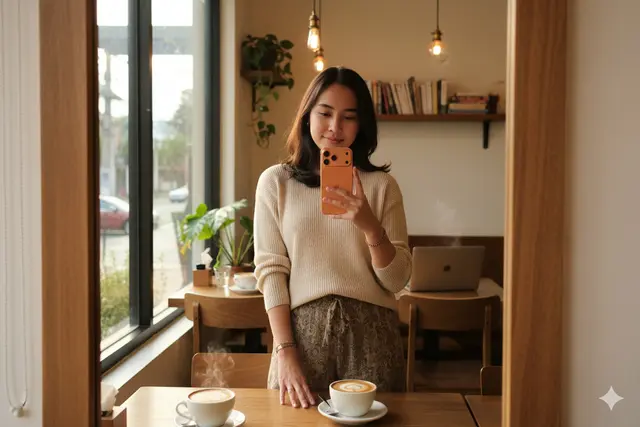Kumpulan Prompt Gemini AI Mirror Selfie Pakai iPhone 17/Gemini AI