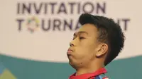 Petinju Indonesia, Savon Simangunsong, meraih medali perak pada Invitation Tournament Asian Games di JiExpo Kemayoran, Jakarta, Kamis (15/2/2018). (Bola.com/Vitalis Yogi Trisna)