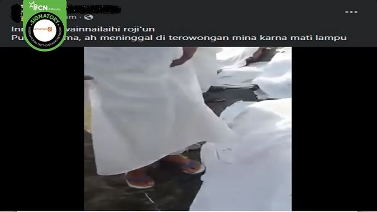 Gambar Tangkapan Layar Kabar Palsu Jemaah Haji Meninggal Dunia Akibat Terowongan Mina Lampu (sumber: Facebook).