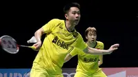 Ganda putra Indonesia, Kevin Sanjaya Sukamuljo, telah memastikan lolos ke semifinal BWF Super Series Finals 2017, Jumat (15/12/2017). (PBSI)