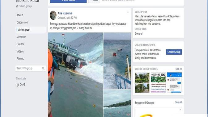 [Cek Fakta] Kapal Fery Makassar-Selayar Karam di Tengah Laut, Faktanya?