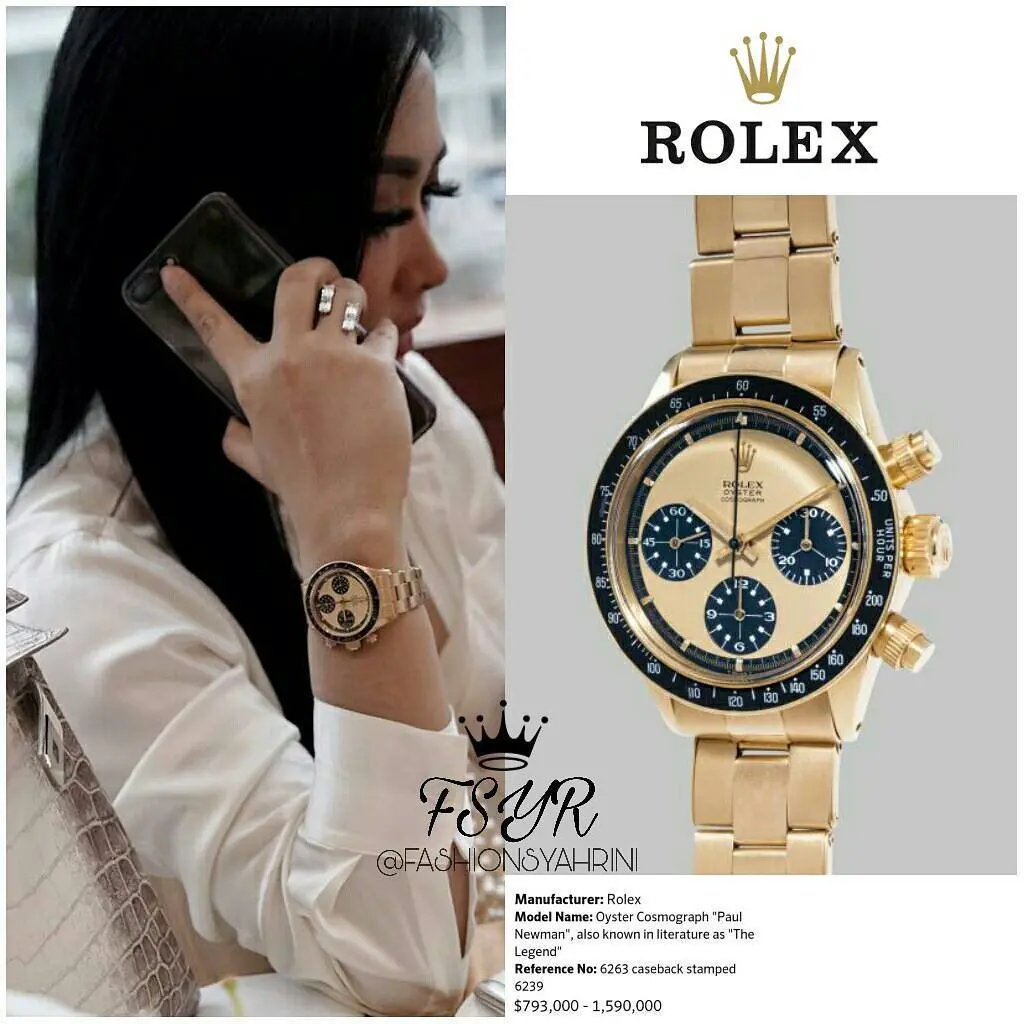 Jam tangan yang dipakai Syahrini ini harganya, wow!. (Image: fashionsyahrini/instagram)