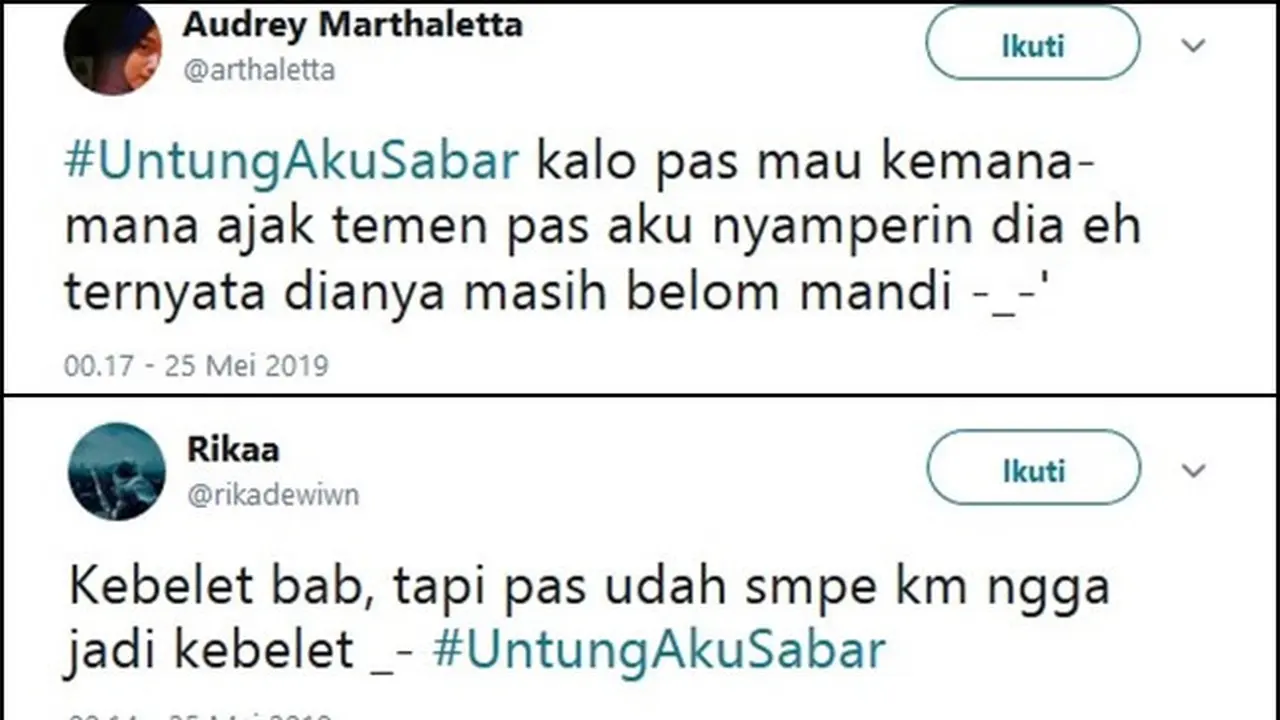 Tagar Untung Aku Sabar