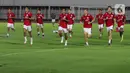 Latihan ini sebagai persiapan menghadapi Bahrain pada lanjutan putaran ketiga Kualifikasi Piala Dunia 2026 zona Asia. (Liputan6.com/Herman Zakharia)
