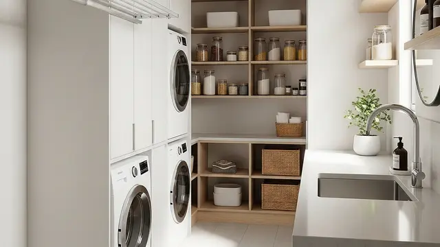Model Ruang Cuci dengan Jemuran Gantung Minimalis