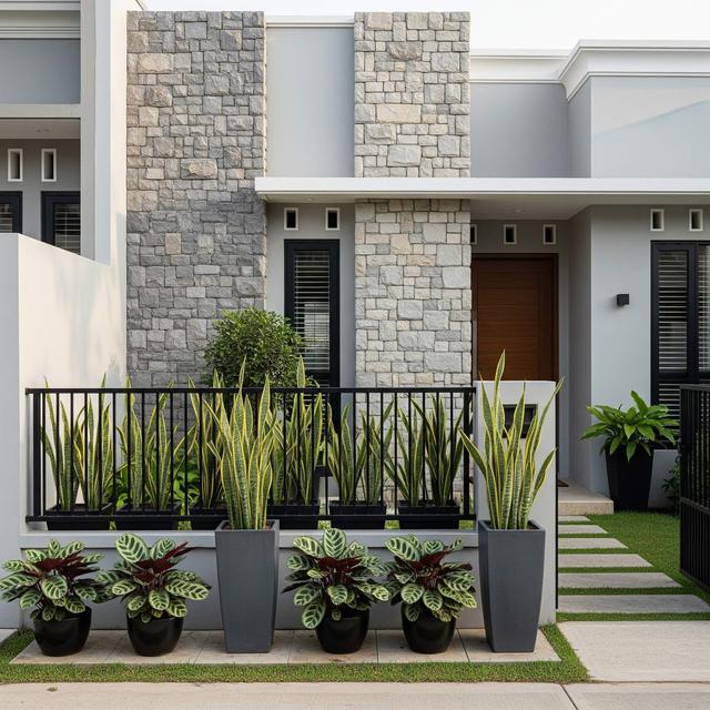 Model Rumah Sederhana Tapi Mewah dengan Taman Depan Kecil