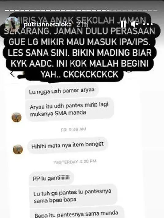 Putri Anne dan Arya Saloka (Instagram/ussypratama)