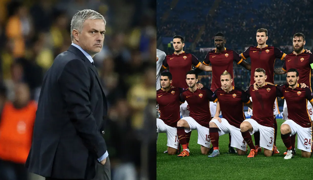  Roma mulai kehilangan irama,dan mereka bisa keluar dari perburuan gelar dan tampaknya para fans tidak  lagi puas, karena mereka lapar untuk sukses,Jose Mourinho mungkin menjadi solusi jika dana mencukupi. (AFP Photo/Filipo Monteforte/Thomas Coex)