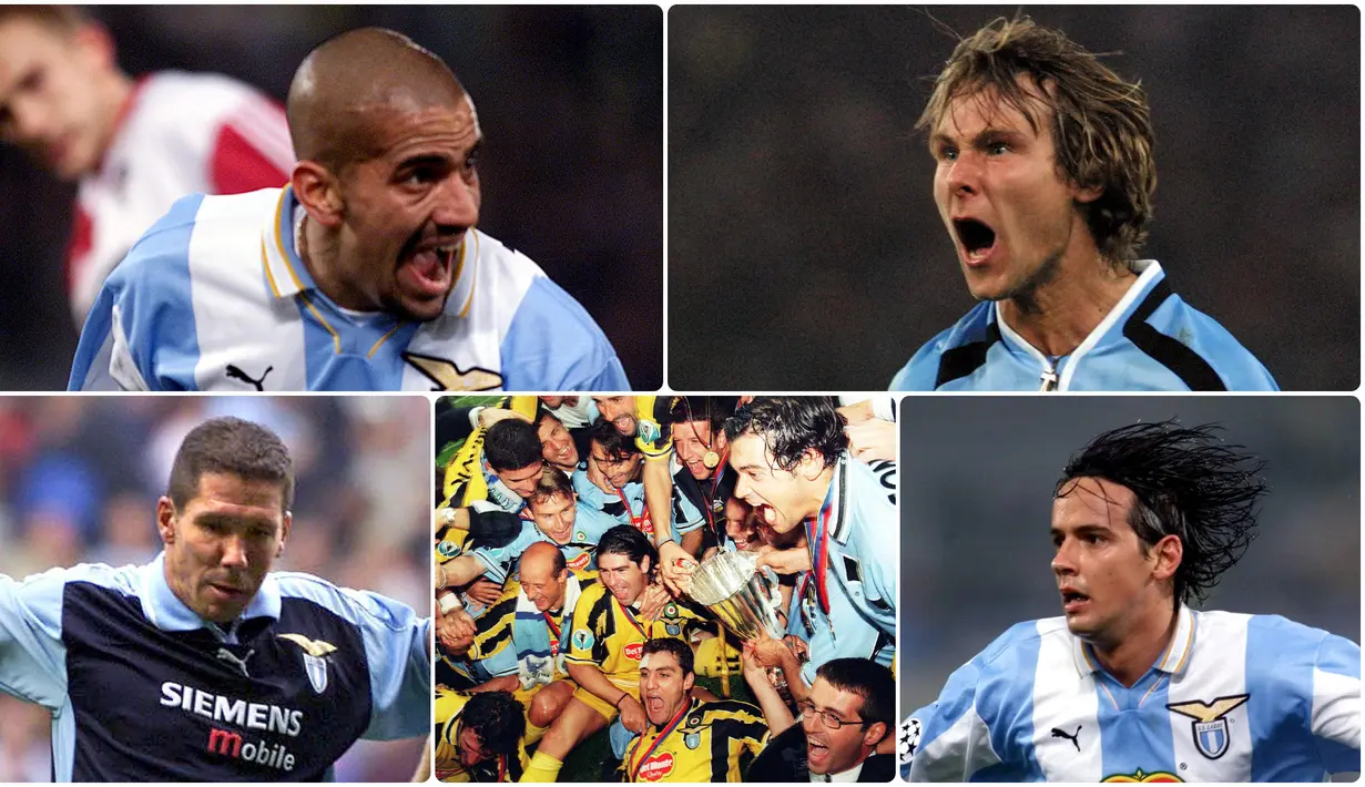Lazio pernah mengukir sejarah sebagai peraih scudetto pada musim 1999-2000. Saat itu, pasukan Biancocelesti ini disebut-sebut sebagai Dream Team. Berikut 7 bintang Lazio saat mendapat julukan Dream Team. (Kolase foto AFP)