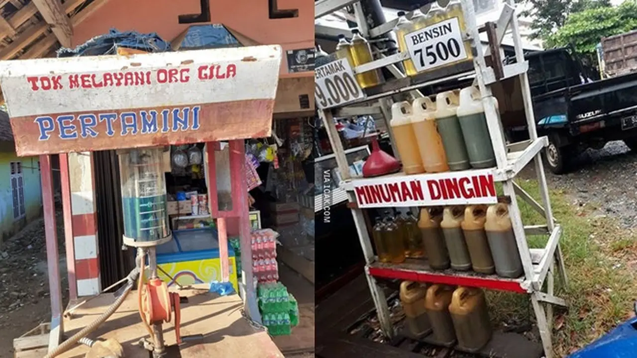 6 Tulisan Kocak di Tempat Penjual Bensin Eceran Ini Bikin Ngakak