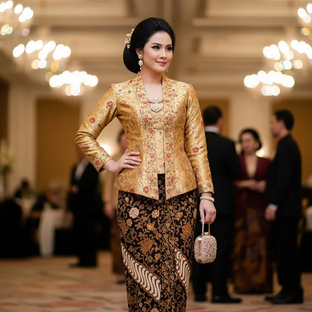 Padu Padan Warna Atasan Brokat Bawahan Batik