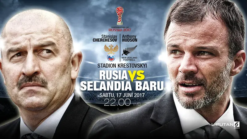 Rusia vs Selandia Baru di Piala Konfederasi 2017. 