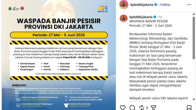 Waspada Banjir Pesisir Jakarta: Siapkan Diri Dari 27 Mei Hingga 5 Juni 2026 - Cek Daftar Wilayah Rawan!