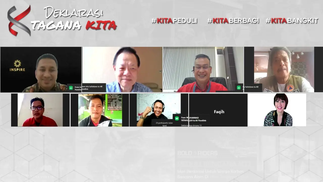 Seribuan karang taruna dan komunitas membentu Tagana Kita. (Dian Kurniawan/Liputan6.com)