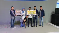 Selebrasi program Miliarder Yamaha 2025 di ajang Indonesia Motorcycle Show (IMOS) 2025. (Liputan6.com/Septian Pamungkas)