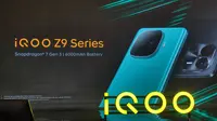 iQOO menghadirkan seri smartphone mid-range terbaru yang mereka rilis pada hari ini yaitu iQOO Z9 dan Z9x (Foto.Liputan6.com/Fahmi Zaenal Mutakin)