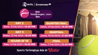 Jadwal dan Link Streaming WTA 1000 Qatar Total Energies Open 2024. (Sumber: Dok. Vidio.com)