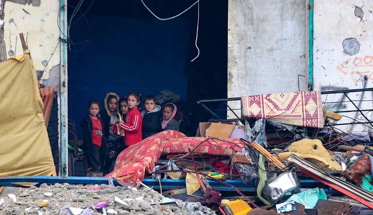 Kondisi di Beit Hanoun saat ini masih jauh dari layak bagi warga yang kembali. (Omar AL-QATTAA/AFP)