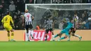 Gol kemenangan Dortmund di markas Newcastle lahir pada akhir babak pertama lewat aksi Felix Nmecha. (AP Photo/Scott Heppell)