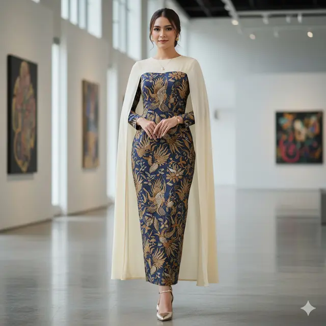 Batik Kombinasi Polos Lengan Panjang 2025