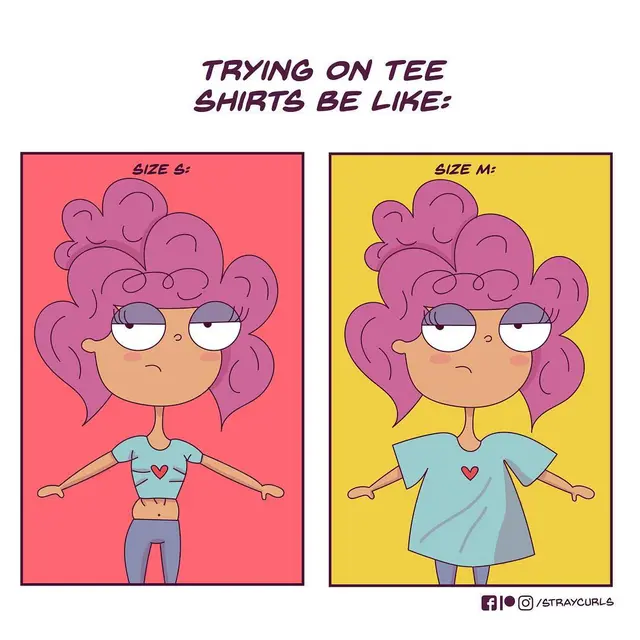 Ilustrasi Lucu Gambarkan Problematika Kehidupan Cewek (sumber: instagram.com/straycurls)