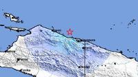 Gempa Magnitudo 5,0 mengguncang wilayah Kabupaten Jayapura Papua, Kamis pagi (29/5/2025), pukul 06.36.27 WIB. (Liputan6.com/ Dok BMKG)