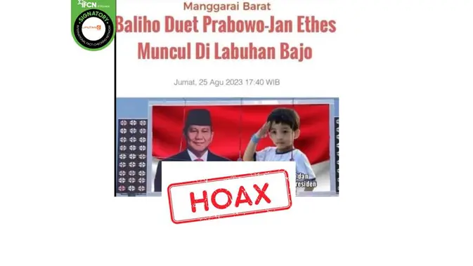 <p>Cek Fakta foto baliho Prabowo dan Jan Ethes</p>