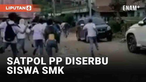 VIDEO: Viral Satpol PP Panik Diserbu Siswa SMK di Sumut