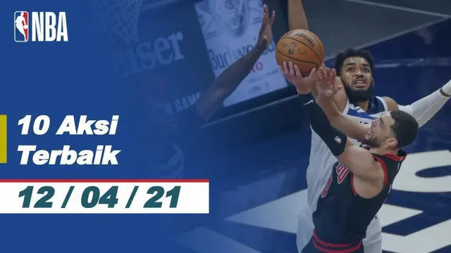 Berita video 10 aksi terbaik NBA 12 April 2021 ada dunk fantastis pemain Los Angeles Clippers, Paul George.