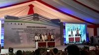 Peletakan baru pertama Transit Oriented Development (TOD) Stasiun Tanjung Barat, Jagakarsa, Jakarta Selatan. (Ilyas/Liputan6.com)