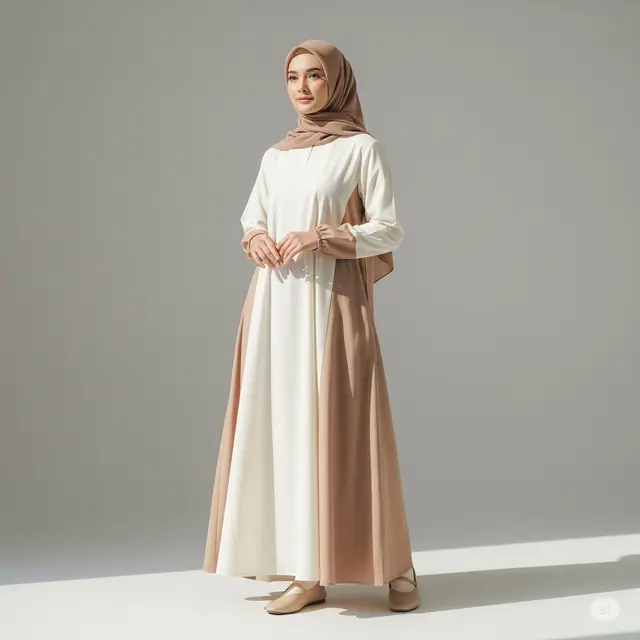 10 Model Baju Gamis Dua Warna Terbaru 2025: Inspirasi Fashion Muslim Kekinian