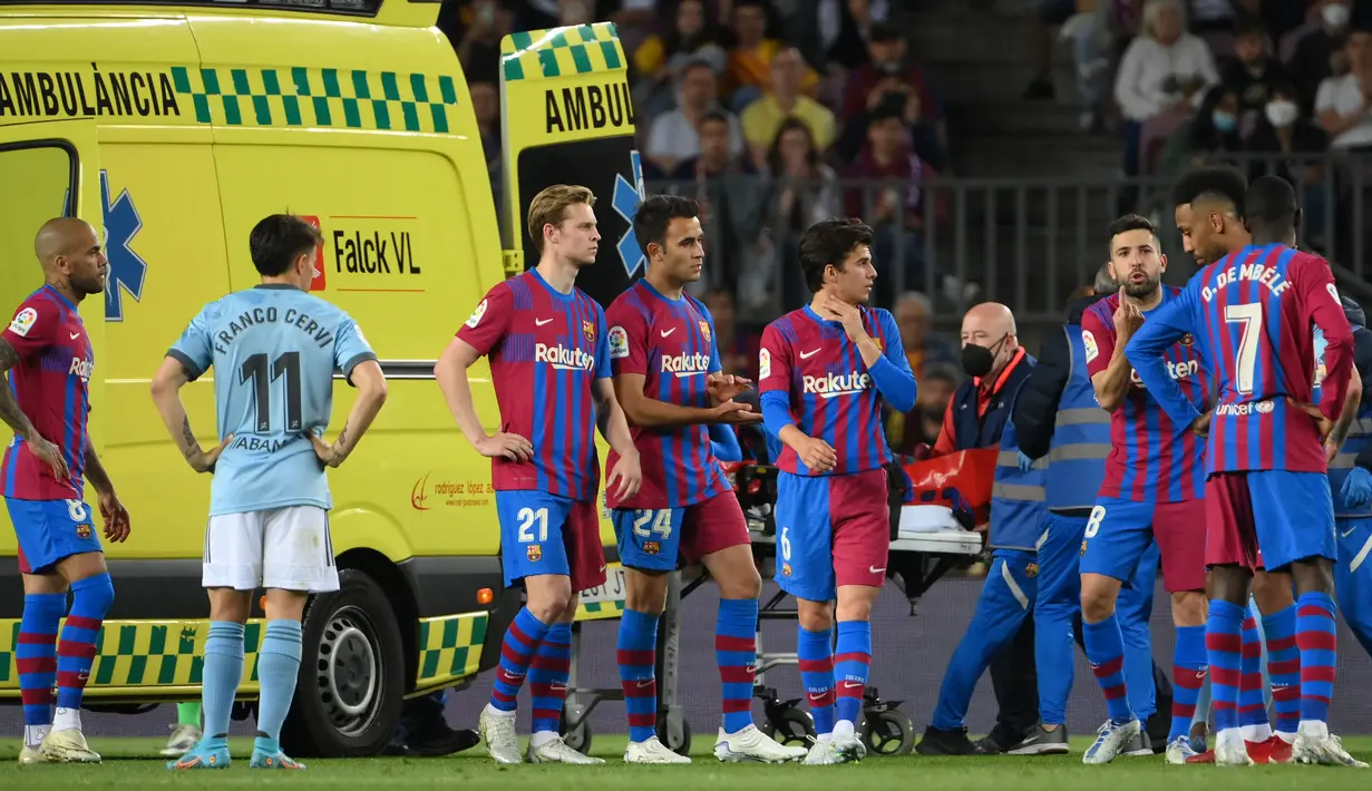 <p>Hasil ini menjadi kemenangan ketiga yang diraih Barcelona secara beruntun. Skuad Xavi kini menempati posisi kedua klasemen Liga Spanyol dengan nilai 72, tertinggal 9 angka dari Real Madrid yang sudah juara. (AFP/Lluis Gene)</p>