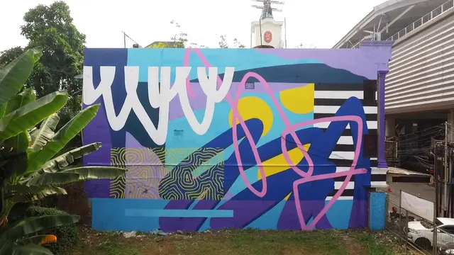 Ekspresi Kala Pandemi, Mural Hiasi Tembok Dekat Stasiun MRT Jakarta