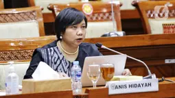 Calon Anggota Komisi Nasional Hak Asasi Manusia (Komnas HAM) 2022-2027 Anis Hidayah saat mengikuti uji kelayakan dan kepatutan dengan Komisi III DPR RI di Kompleks Parlemen, Senayan, Jakarta, Jumat, (30/9). Sebagai informasi, masa jabatan anggota Komnas HAM periode 2017-2022 akan segera berakhir pada November 2022. (Liputan6.com/Angga Yuniar)