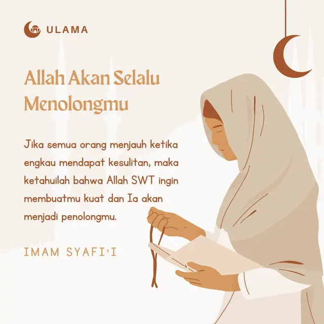 Gambar Perempuan Hijab Kartun dan Pesan Motivasi