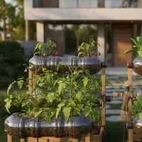 Ilustrasi Pot Tanaman dari Botol Bekas Minuman (Sumber: Gemini AI)