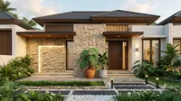 8 Ide Teras Dinding Batu Tempel dan Monstera agar Fasad Rumah Terlihat Lebih Mewah