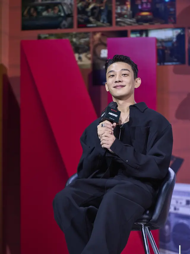 Yoo Ah In dalam konferensi pers Soul Vibe. (Foto: Netflix)