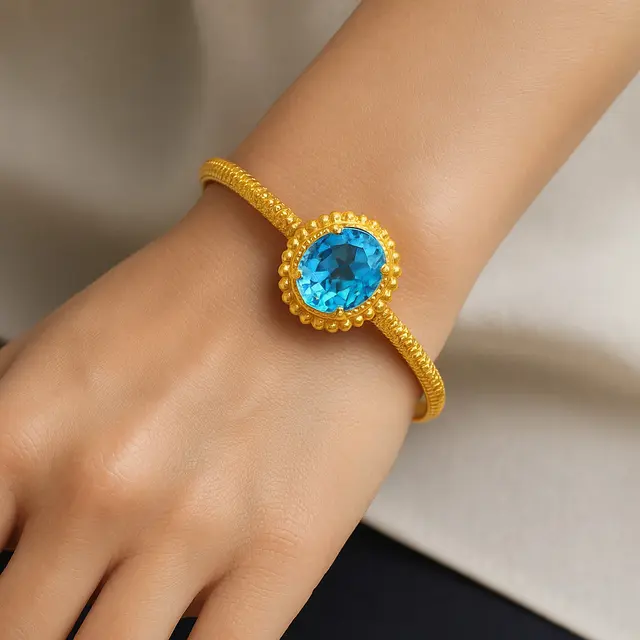 Model Gelang Emas 22 Karat dengan Batu Mulia Pilihan