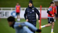 Pelatih kepala Timnas Inggris, Thomas Tuchel menerapkan strategi aneh untuk dua laga FIFA Matchday menjelang Piala Dunia 2026. (AFP/Paul Ellis)