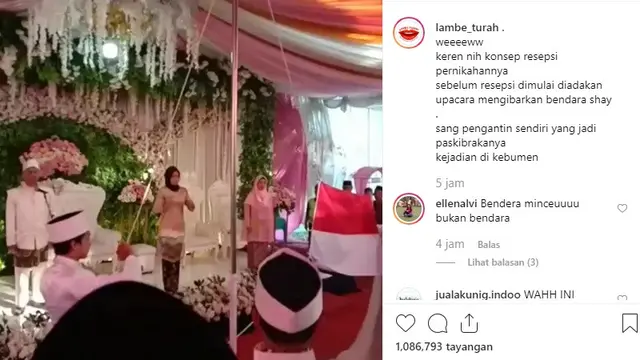 pengantin kibarkan bendera