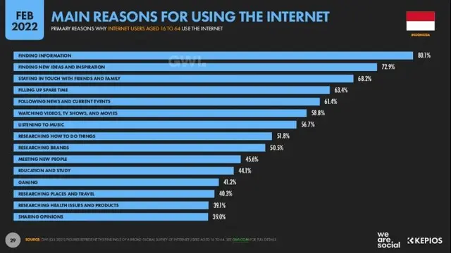Data alasan Pengguna Internet